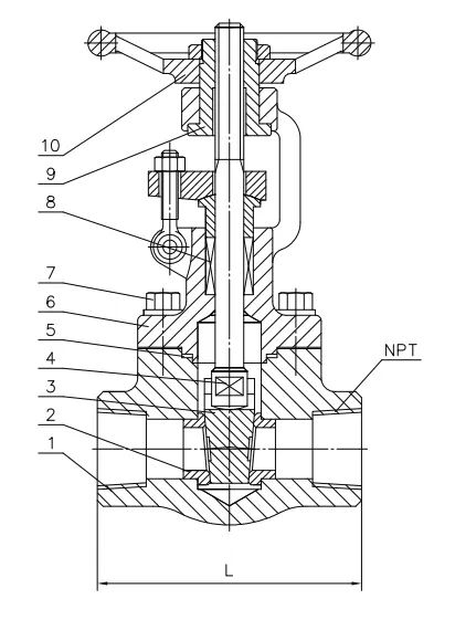 Class 800 Forged Steel Gate Valve Dimensions